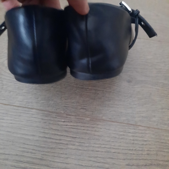 Mango MNG Chic Black Flats with Studded Buckle Accent Maryjane Flats - Picture 7 of 9